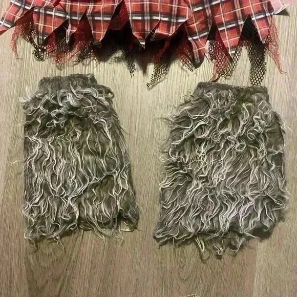 Halloween Wolfe Girl Costume includes dress (no belt) hood 2 shoe covers 3T - Picture 3 of 12